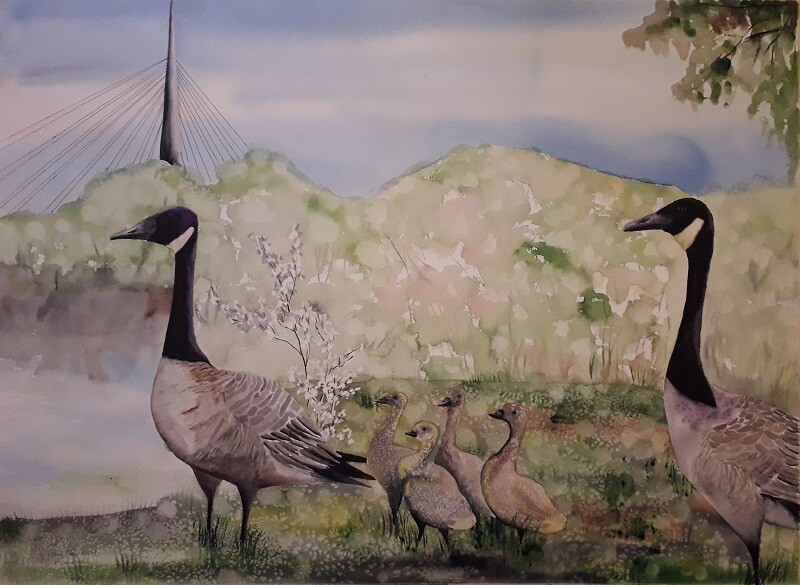 PAINTING GEESE FAMILY
